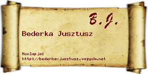 Bederka Jusztusz névjegykártya